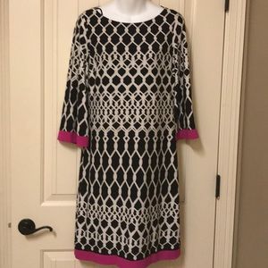 Jessica Howard Black/Pink Wear to Work Shift Dress